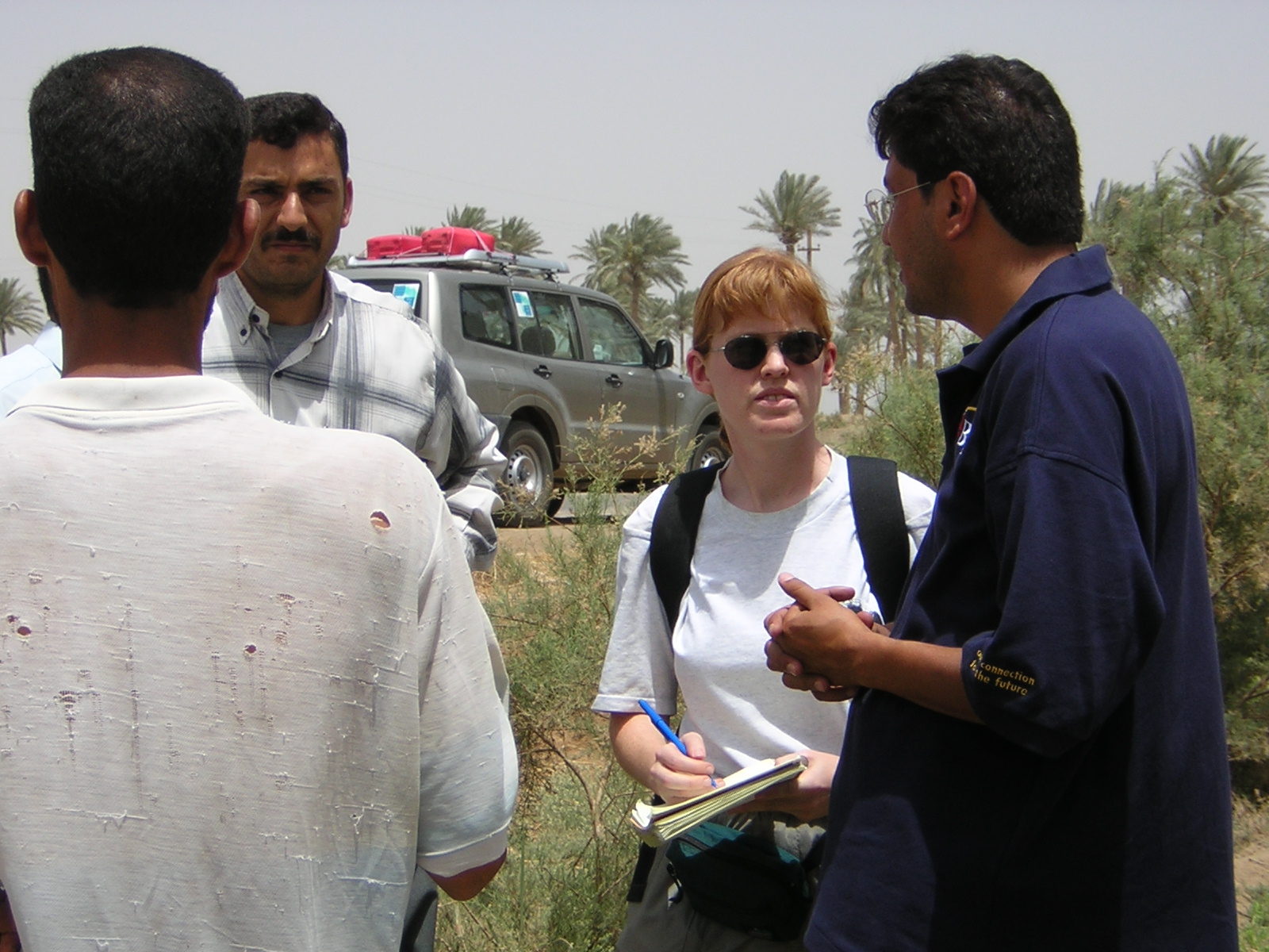 Docherty conducting interviews with Iraqis